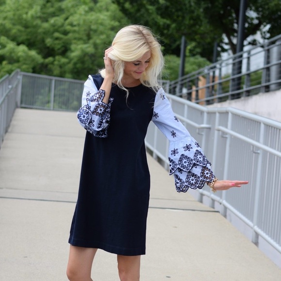 Loft Dress with Embroidered Sleeves - Picture 5 of 6